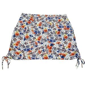 Jones New York Signature Floral Side Ruched Skort Pull On Medium